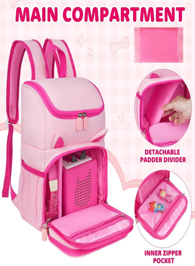 Jaffzora Carrying Backpack Compatible with Toniebox 2 & 1 Starter Set, Travel Storage Bag Fits for Tonies Figures Characters,Tonies Headphones & Accessories, Pink (Bag Only) - Image 2